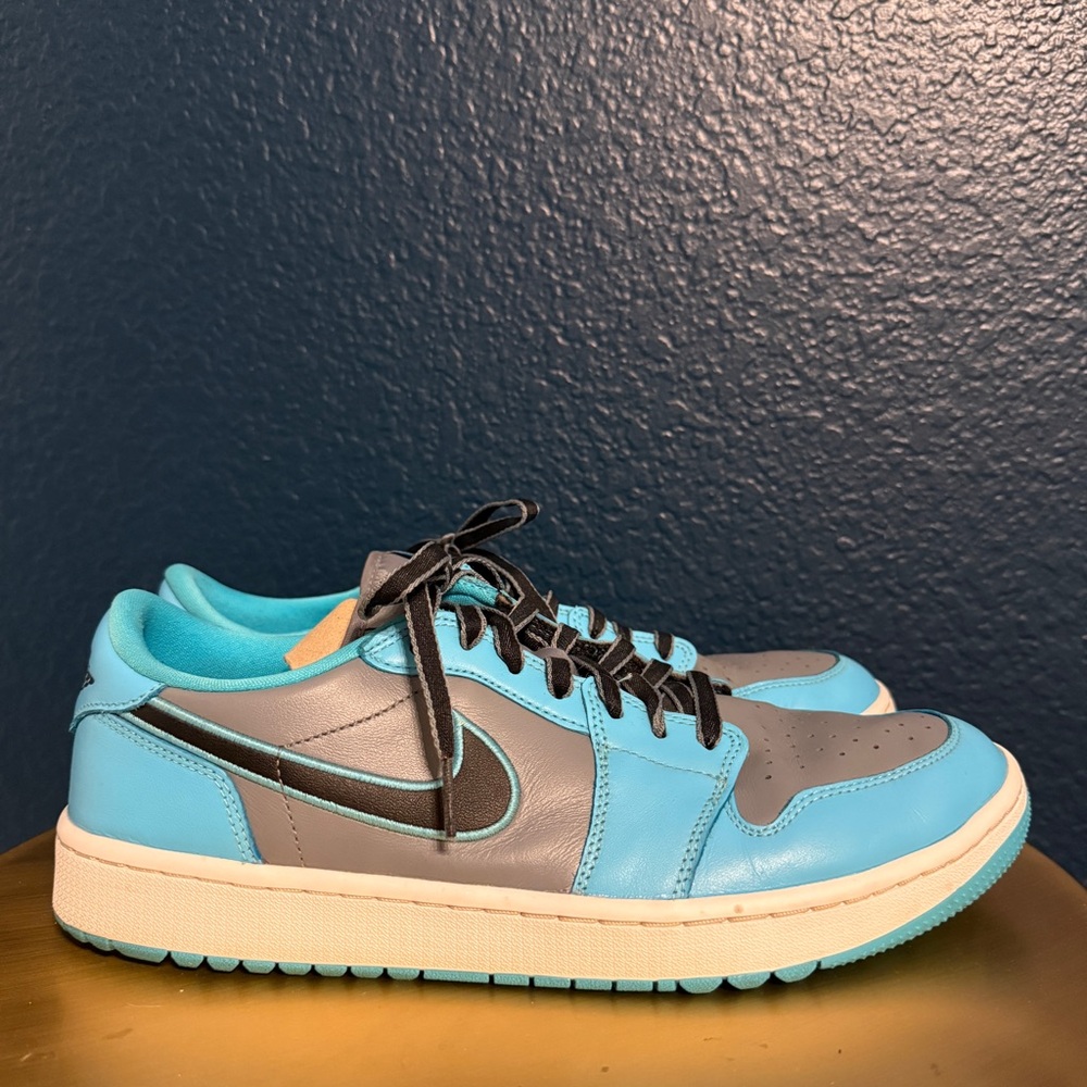 Nike Jordan Aqua and Grey Golf Shoes